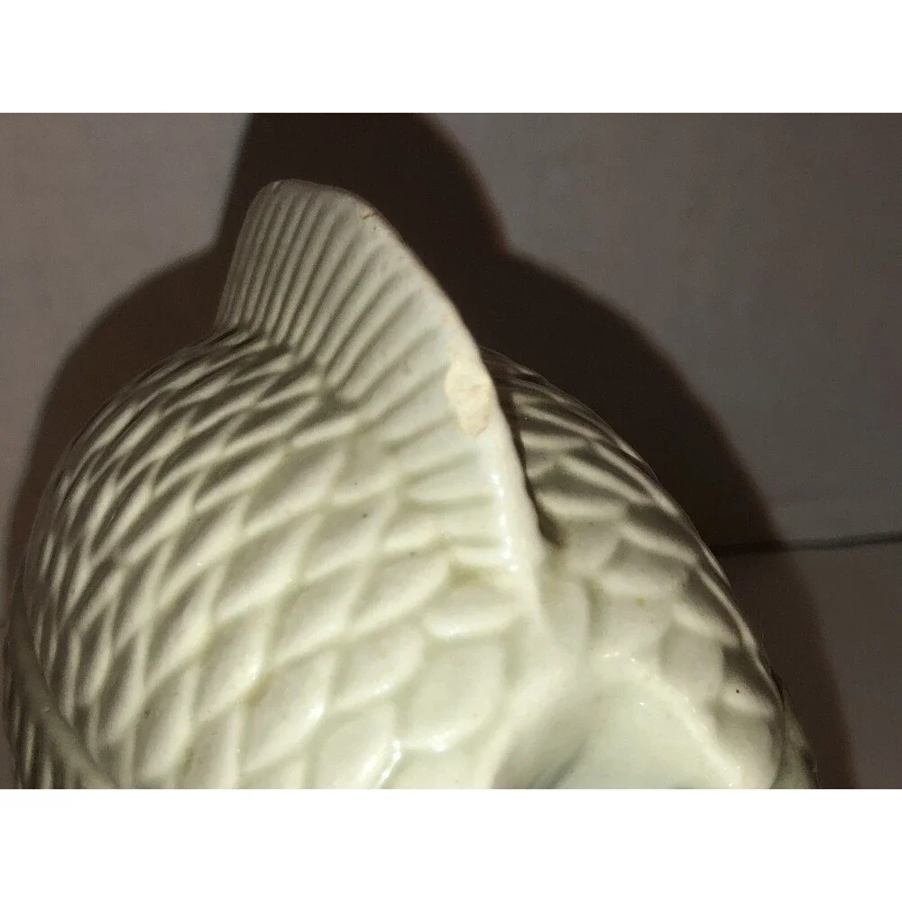 Vintage Ceramic Fish Bowl Lid Bodegas Oaxaca Ceramica Made In Mexico Scales RARE